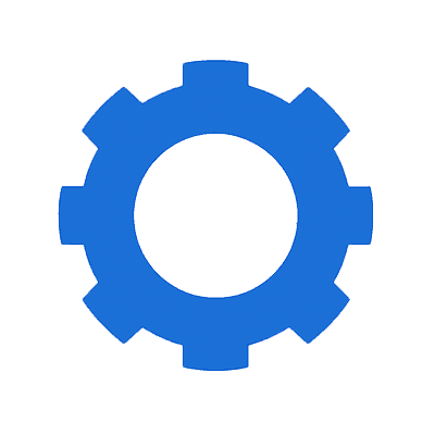 A gear icon, indicating testing